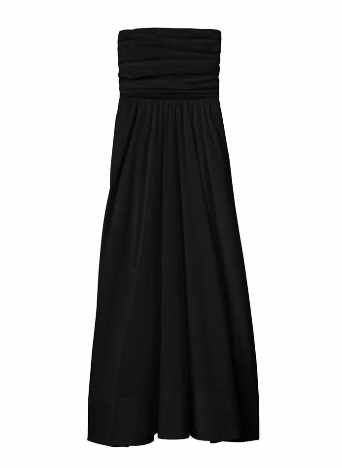 Dresses Women ALC Tate Strapless Midi Dress Black Dresses Women ALC Tate Strapless Midi Dress Black