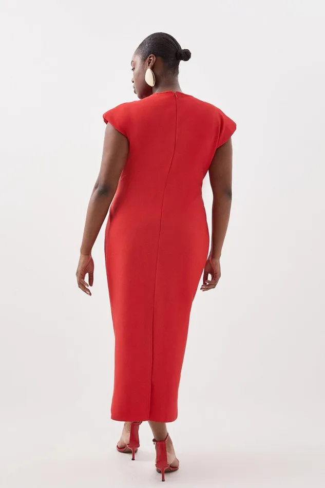 Dresses Women Karen Millen Plus Size Figure Form Bandage Knit Shoulder Detail Midaxi Dress