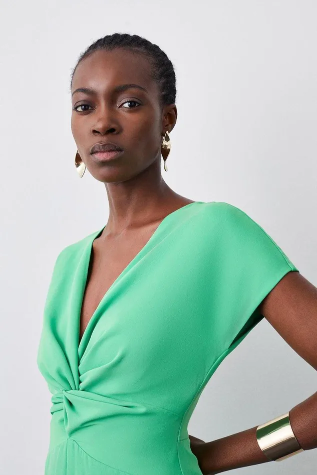 Dresses Women Karen Millen Soft Tailored Waist Detail Midi Dress Green