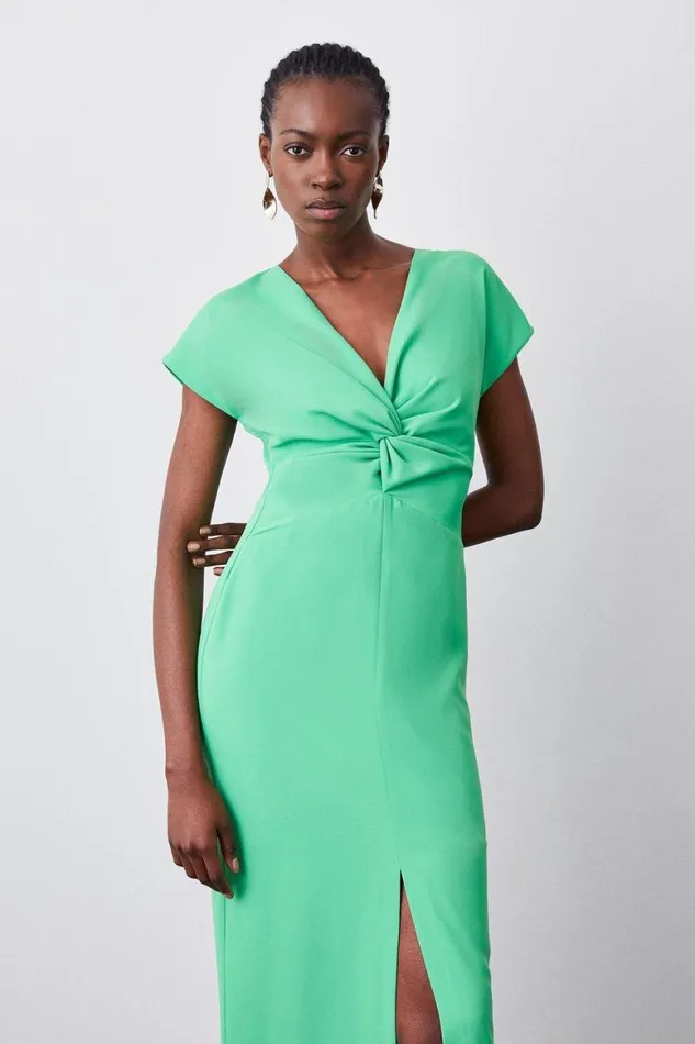 Dresses Women Karen Millen Soft Tailored Waist Detail Midi Dress Green