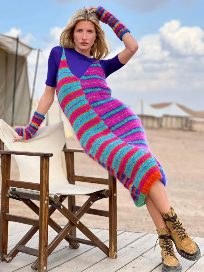 Dresses Women Rose Carmine DRESS COOL STRIPES STRONGS