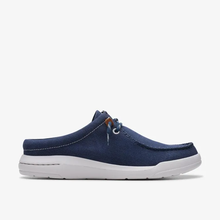 Driftlite Surf Navy Canvas Men Clarks Loafers and Slip Ons