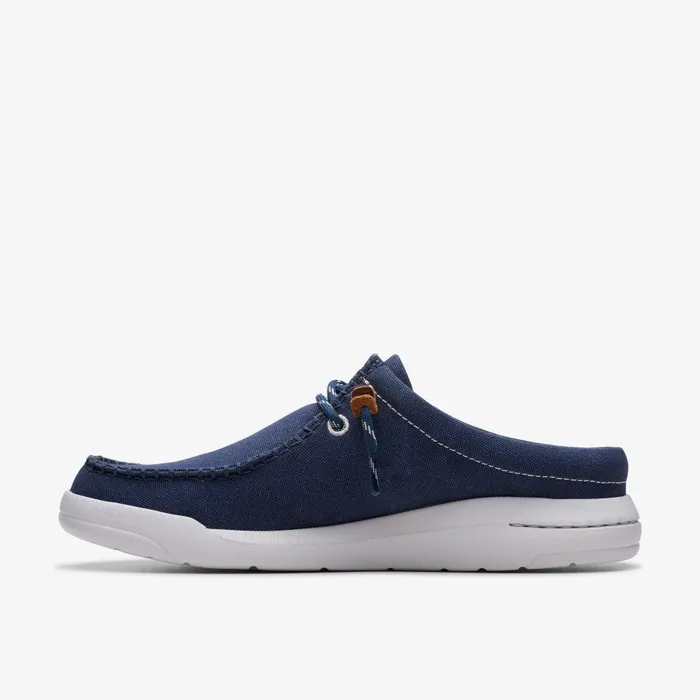 Driftlite Surf Navy Canvas Men Clarks Loafers and Slip Ons