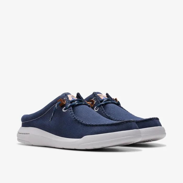 Driftlite Surf Navy Canvas Men Clarks Loafers and Slip Ons
