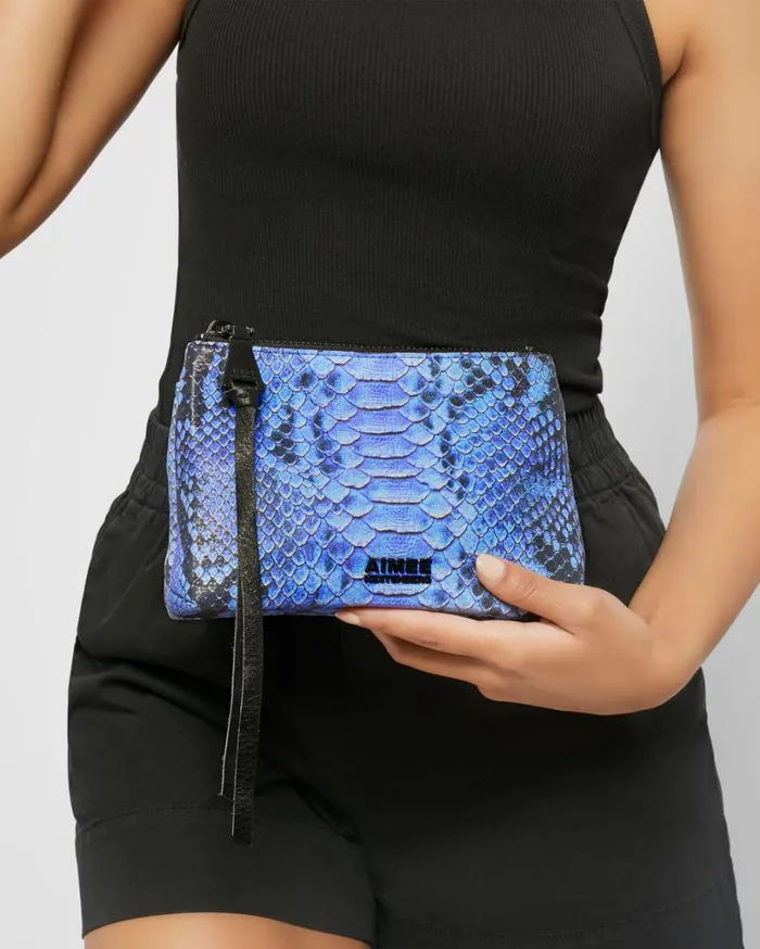 Fair Game Pouch Blue Cobra Women Aimee Kestenberg Clutches