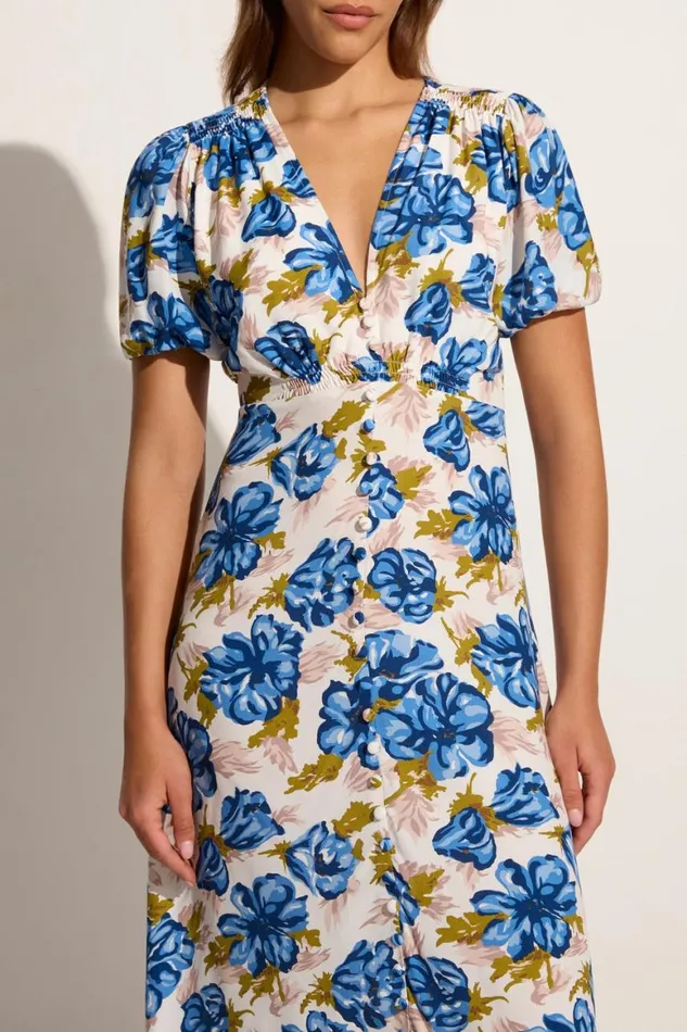 Faithfull The Brand Dresses Bellavista Midi Dress Isadora Floral Navy 8211 Final Sale 8211 Women Faithfull The Brand Dresses Bellavista Midi Dress Isadora Floral Navy 8211 Final Sale 8211 Women