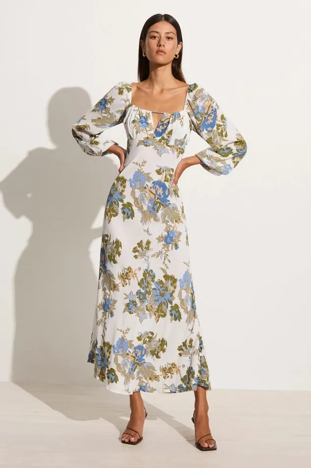 Faithfull The Brand Dresses Benedita Midi Dress Escala Floral Ivory 8211 Final Sale 8211 Women Faithfull The Brand Dresses Benedita Midi Dress Escala Floral Ivory 8211 Final Sale 8211 Women