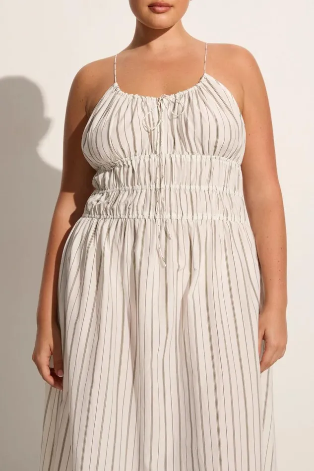 Faithfull The Brand Dresses Carinna Midi Dress Trieste Stripe 8211 Final Sale 8211 Women Faithfull The Brand Dresses Carinna Midi Dress Trieste Stripe 8211 Final Sale 8211 Women