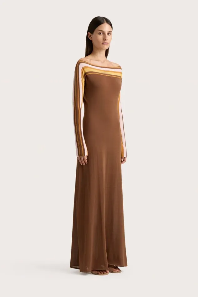 Faithfull The Brand Dresses Citara Maxi Dress Cocoa 8211 Women