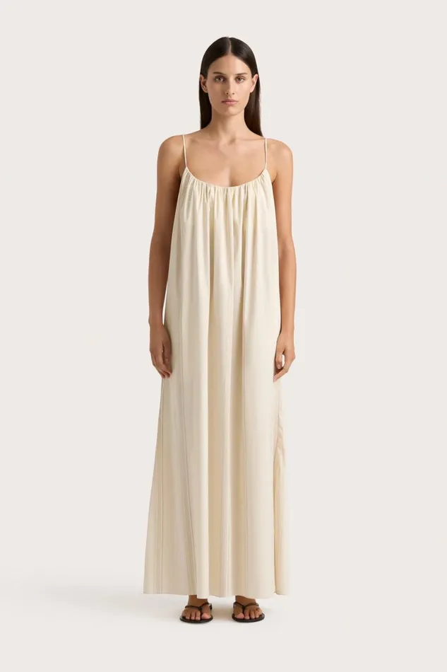Faithfull The Brand Dresses En Vau Maxi Dress Foam Taupe Stripe 8211 Women Faithfull The Brand Dresses En Vau Maxi Dress Foam Taupe Stripe 8211 Women