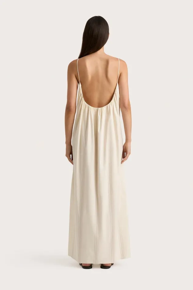 Faithfull The Brand Dresses En Vau Maxi Dress Foam Taupe Stripe 8211 Women Faithfull The Brand Dresses En Vau Maxi Dress Foam Taupe Stripe 8211 Women