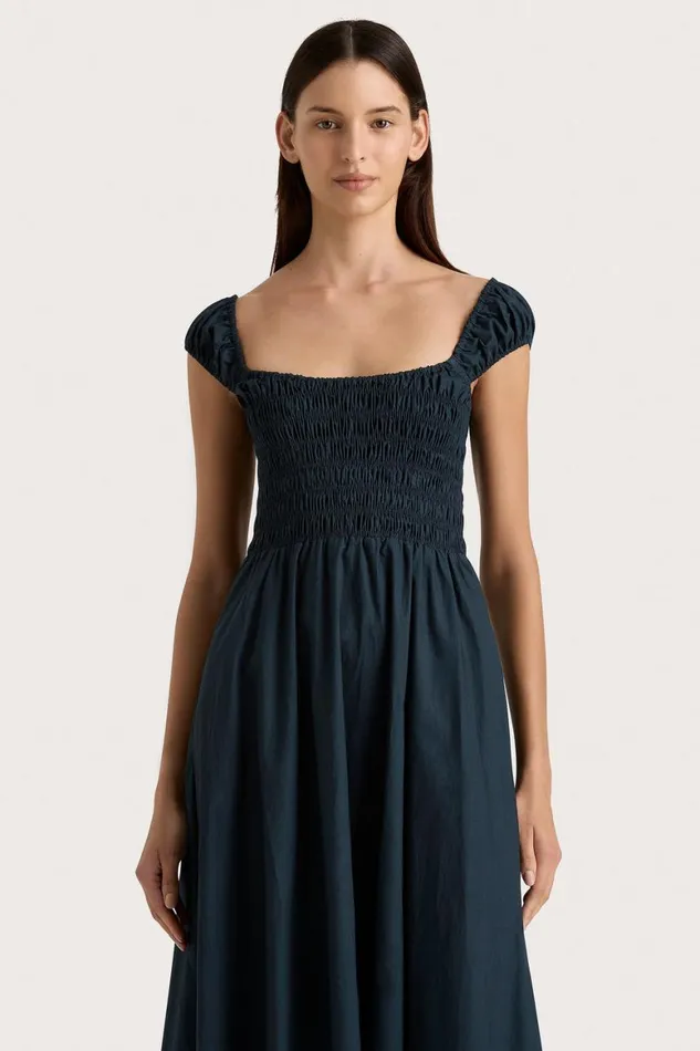 Faithfull The Brand Dresses Lene Midi Dress Navy 8211 Women Faithfull The Brand Dresses Lene Midi Dress Navy 8211 Women