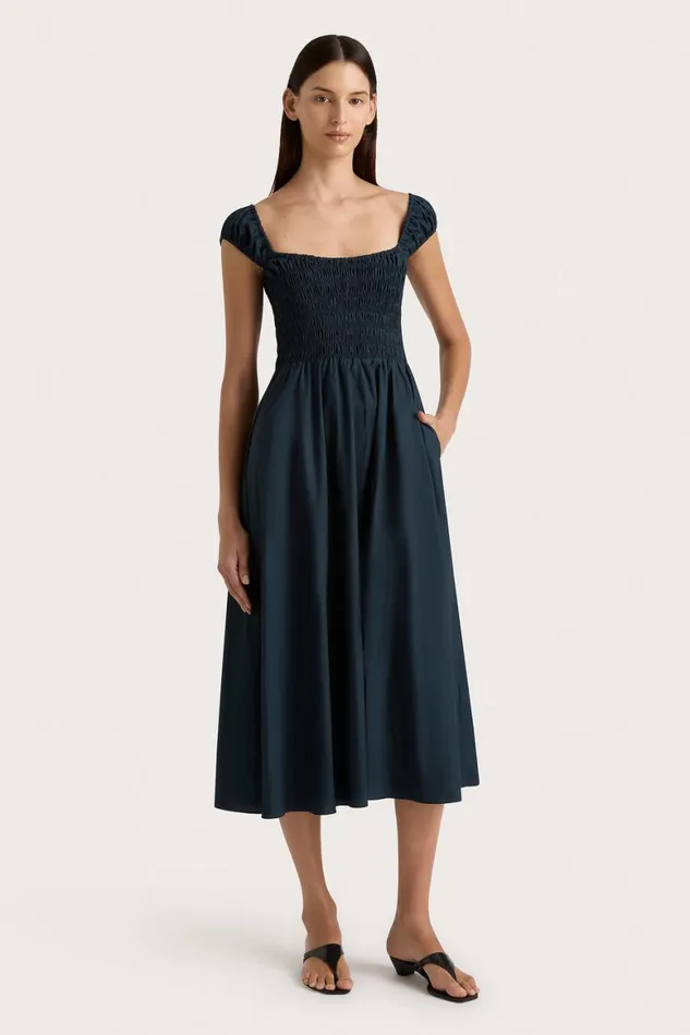 Faithfull The Brand Dresses Lene Midi Dress Navy 8211 Women Faithfull The Brand Dresses Lene Midi Dress Navy 8211 Women