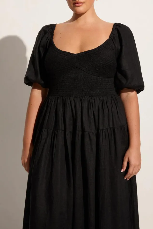 Faithfull The Brand Dresses Rosarico Midi Dress Black 8211 Final Sale 8211 Women Faithfull The Brand Dresses Rosarico Midi Dress Black 8211 Final Sale 8211 Women