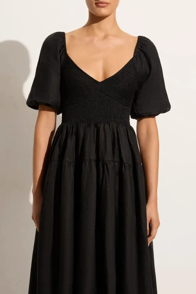 Faithfull The Brand Dresses Rosarico Midi Dress Black 8211 Final Sale 8211 Women Faithfull The Brand Dresses Rosarico Midi Dress Black 8211 Final Sale 8211 Women