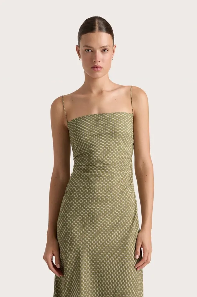 Faithfull The Brand Dresses Rosas Midi Dress Oliander Khaki 8211 Women Faithfull The Brand Dresses Rosas Midi Dress Oliander Khaki 8211 Women