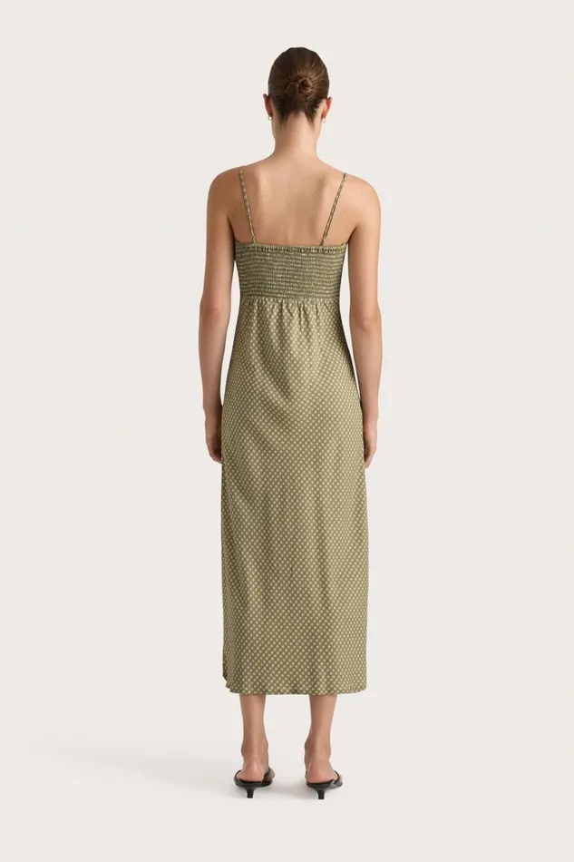 Faithfull The Brand Dresses Rosas Midi Dress Oliander Khaki 8211 Women Faithfull The Brand Dresses Rosas Midi Dress Oliander Khaki 8211 Women