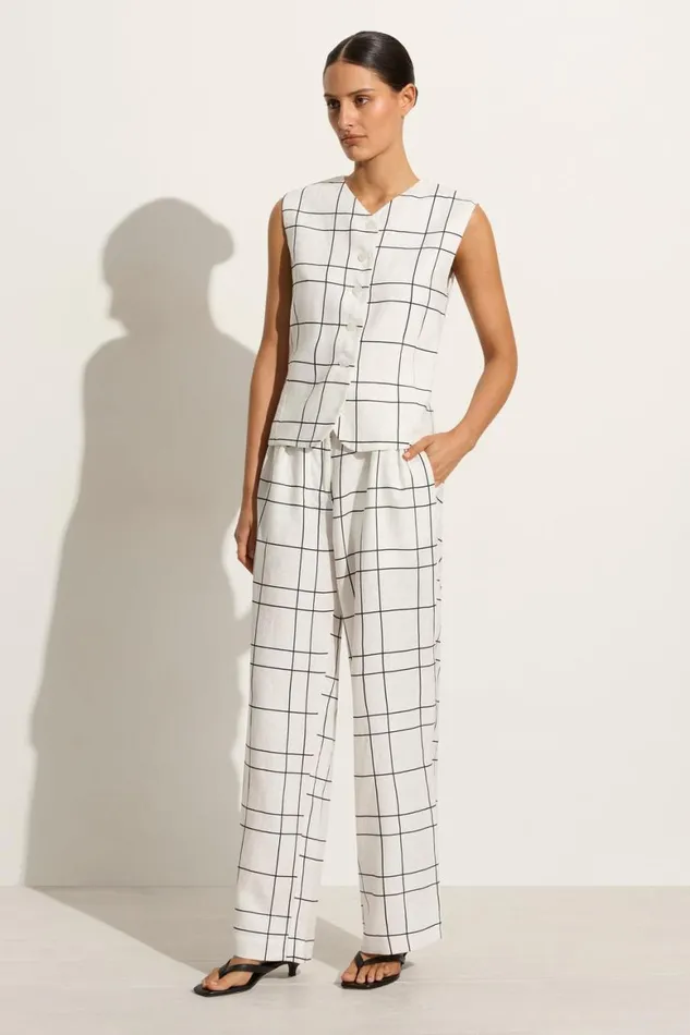Faithfull The Brand Pants Duomo Pant Letizia Check White 8211 Women