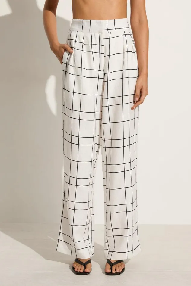 Faithfull The Brand Pants Duomo Pant Letizia Check White 8211 Women Faithfull The Brand Pants Duomo Pant Letizia Check White 8211 Women