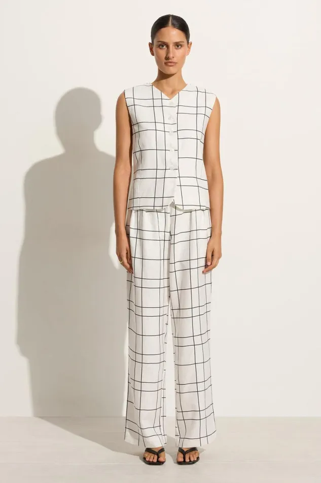Faithfull The Brand Pants Duomo Pant Letizia Check White 8211 Women Faithfull The Brand Pants Duomo Pant Letizia Check White 8211 Women
