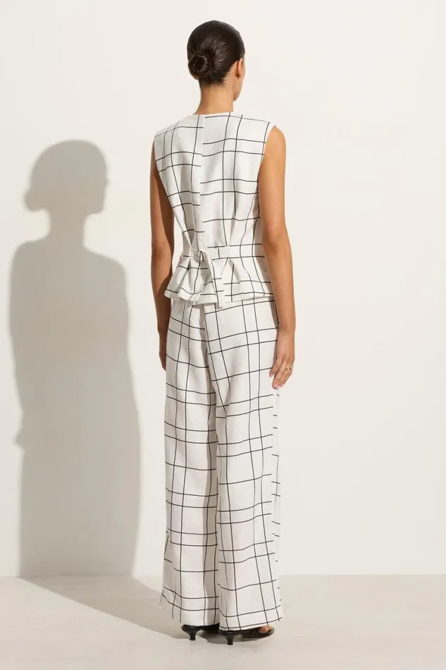 Faithfull The Brand Pants Duomo Pant Letizia Check White 8211 Women Faithfull The Brand Pants Duomo Pant Letizia Check White 8211 Women