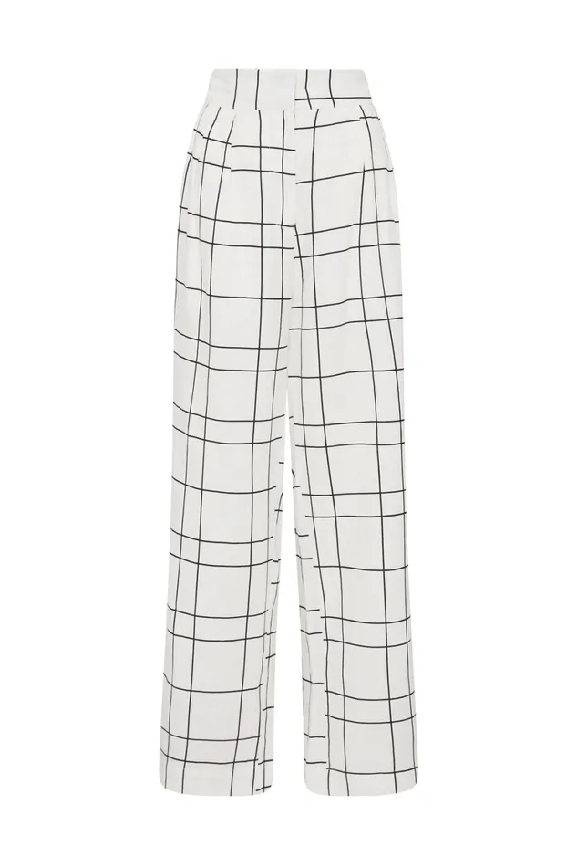 Faithfull The Brand Pants Duomo Pant Letizia Check White 8211 Women Faithfull The Brand Pants Duomo Pant Letizia Check White 8211 Women