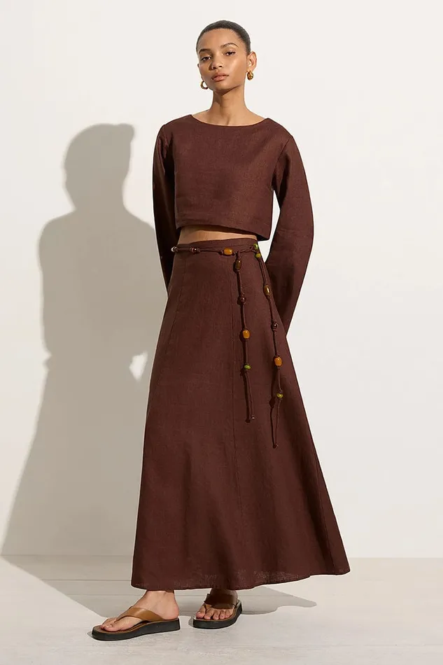 Faithfull The Brand Skirts and Shorts Es Raco Skirt Tobacco 8211 Final Sale 8211 Women