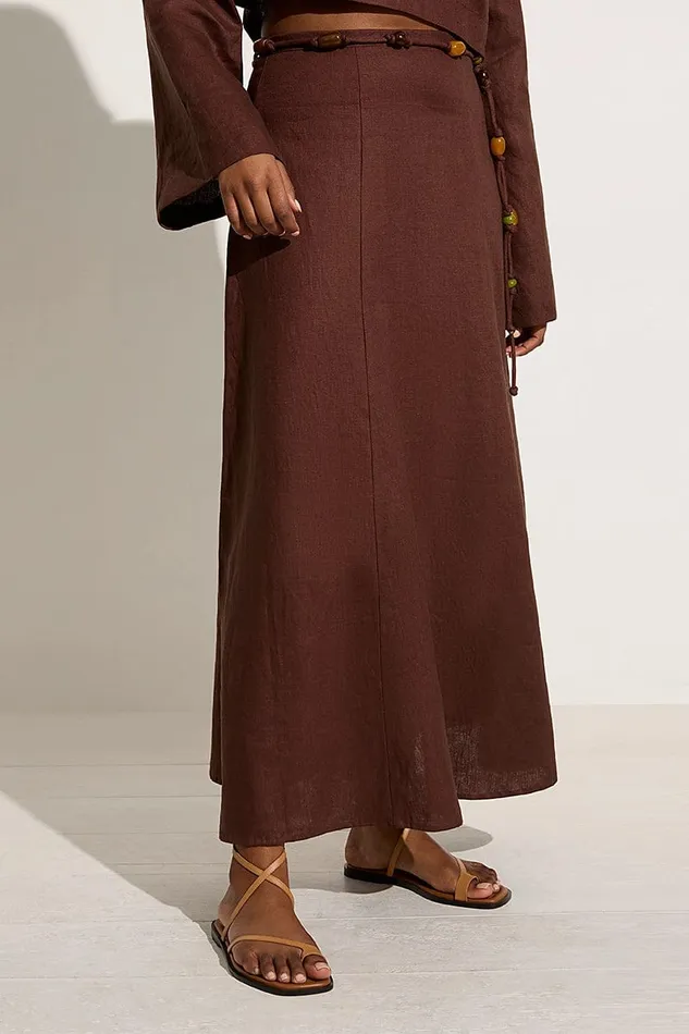 Faithfull The Brand Skirts and Shorts Es Raco Skirt Tobacco 8211 Final Sale 8211 Women Faithfull The Brand Skirts and Shorts Es Raco Skirt Tobacco 8211 Final Sale 8211 Women