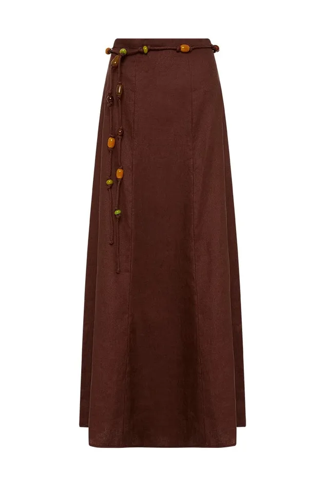 Faithfull The Brand Skirts and Shorts Es Raco Skirt Tobacco 8211 Final Sale 8211 Women Faithfull The Brand Skirts and Shorts Es Raco Skirt Tobacco 8211 Final Sale 8211 Women