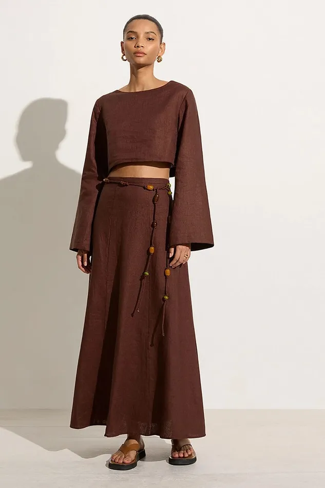 Faithfull The Brand Skirts and Shorts Es Raco Skirt Tobacco 8211 Final Sale 8211 Women Faithfull The Brand Skirts and Shorts Es Raco Skirt Tobacco 8211 Final Sale 8211 Women