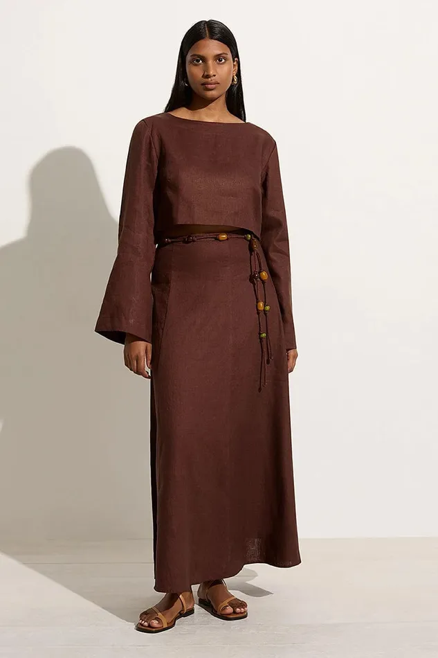 Faithfull The Brand Skirts and Shorts Es Raco Skirt Tobacco 8211 Final Sale 8211 Women Faithfull The Brand Skirts and Shorts Es Raco Skirt Tobacco 8211 Final Sale 8211 Women