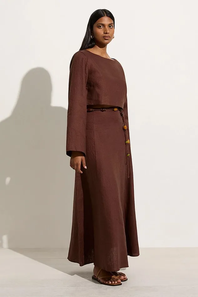 Faithfull The Brand Skirts and Shorts Es Raco Skirt Tobacco 8211 Final Sale 8211 Women Faithfull The Brand Skirts and Shorts Es Raco Skirt Tobacco 8211 Final Sale 8211 Women