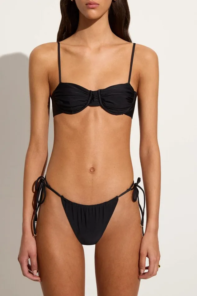 Faithfull The Brand Swim Baja Bikini Top Black 8211 Final Sale 8211 Women