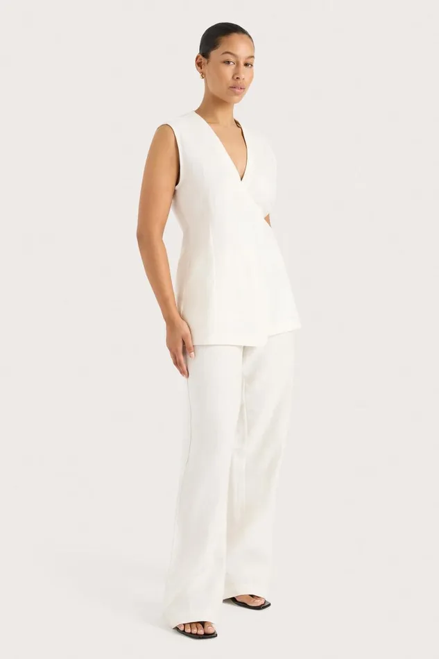 Faithfull The Brand Tops Lulea Wrap Vest White 8211 Women