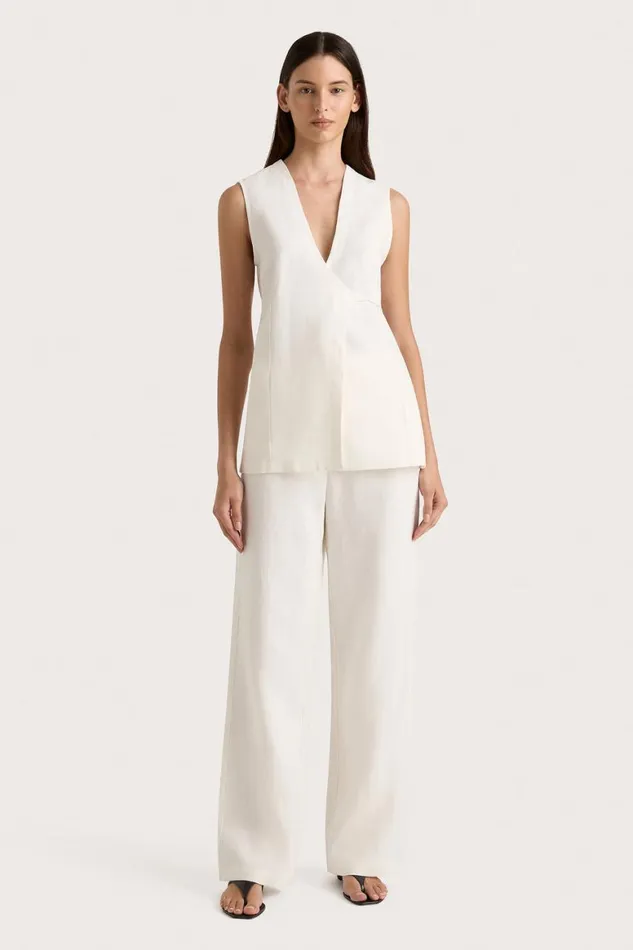 Faithfull The Brand Tops Lulea Wrap Vest White 8211 Women Faithfull The Brand Tops Lulea Wrap Vest White 8211 Women