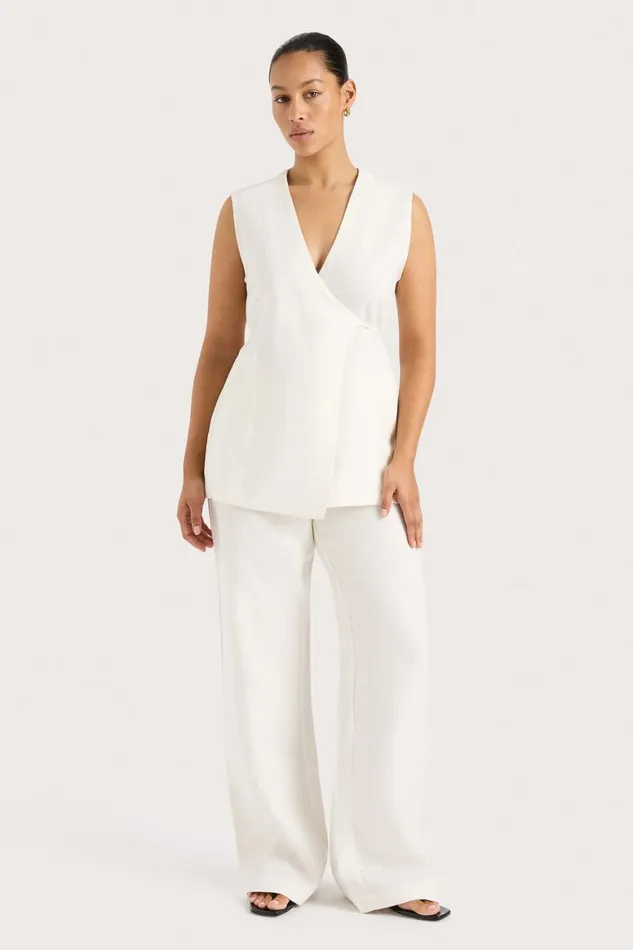 Faithfull The Brand Tops Lulea Wrap Vest White 8211 Women Faithfull The Brand Tops Lulea Wrap Vest White 8211 Women