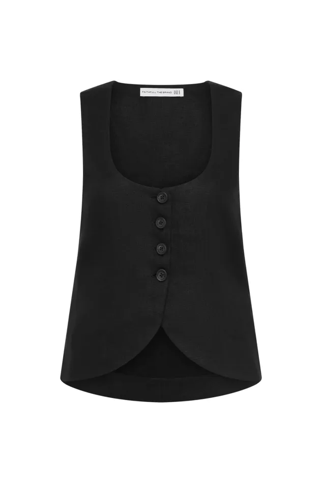 Faithfull The Brand Tops Stanze Vest Black 8211 Women Faithfull The Brand Tops Stanze Vest Black 8211 Women