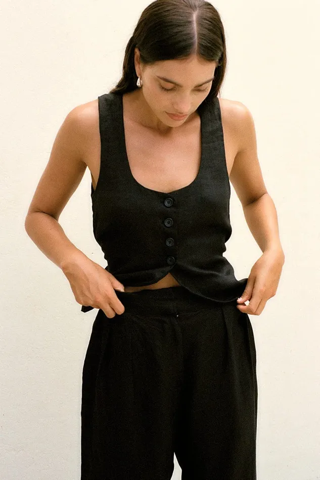 Faithfull The Brand Tops Stanze Vest Black 8211 Women Faithfull The Brand Tops Stanze Vest Black 8211 Women