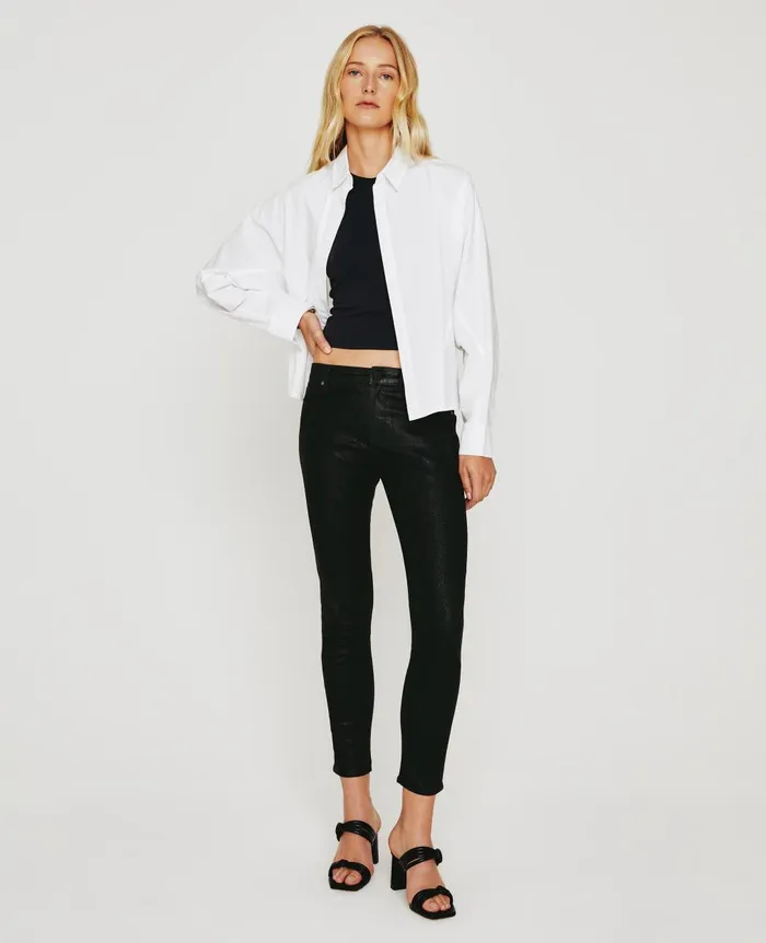 Farrah Skinny Ankle Luminous Dk Armory Green Women AG Jeans Denim