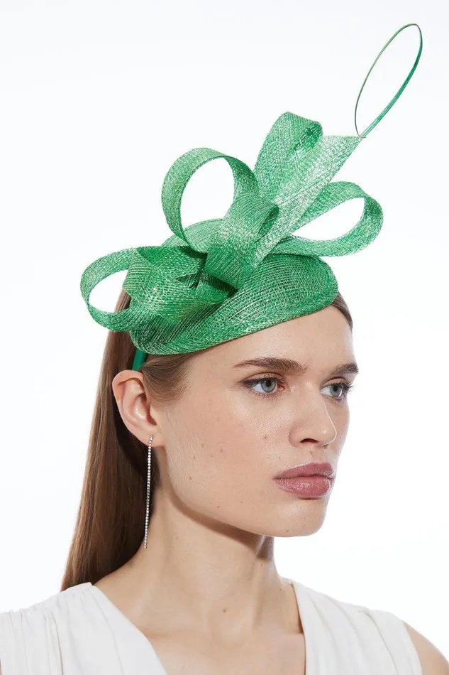 Fascinators Women Karen Millen Quill Bow Fascinator Green
