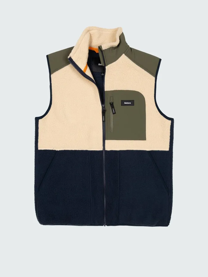 Finisterre Fleece Men Bolster Fleece Vest Oatmealnavy