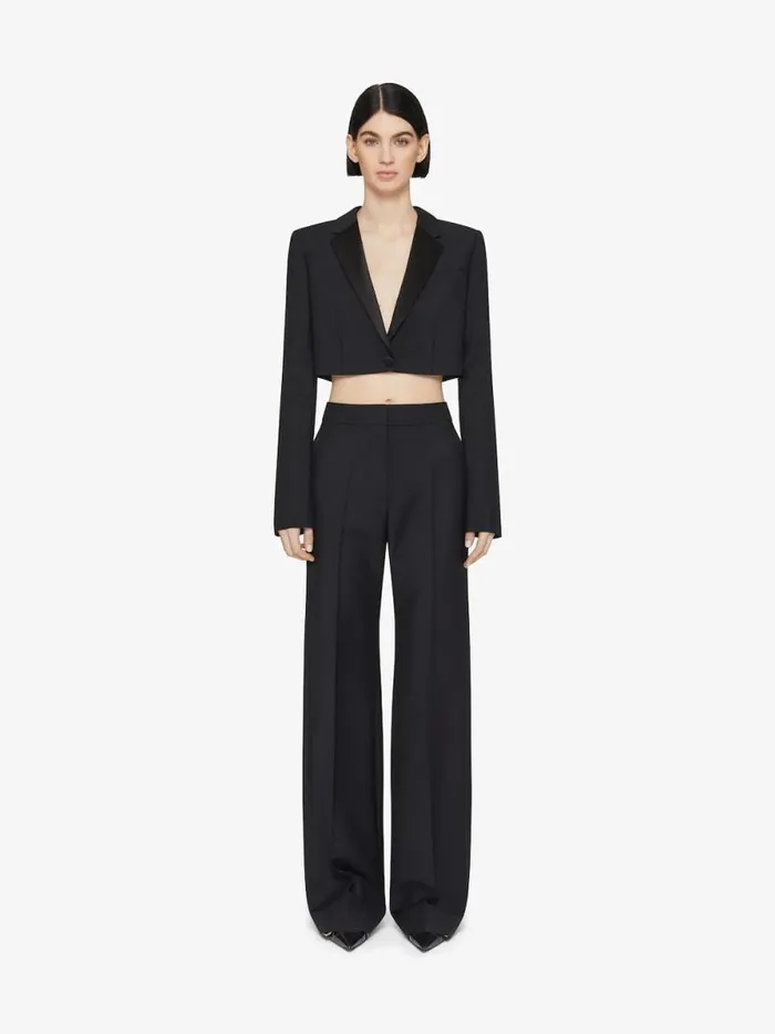 Flare Tailored Pants In Wool And Mohair Black Women Givenchy Pants and Shorts