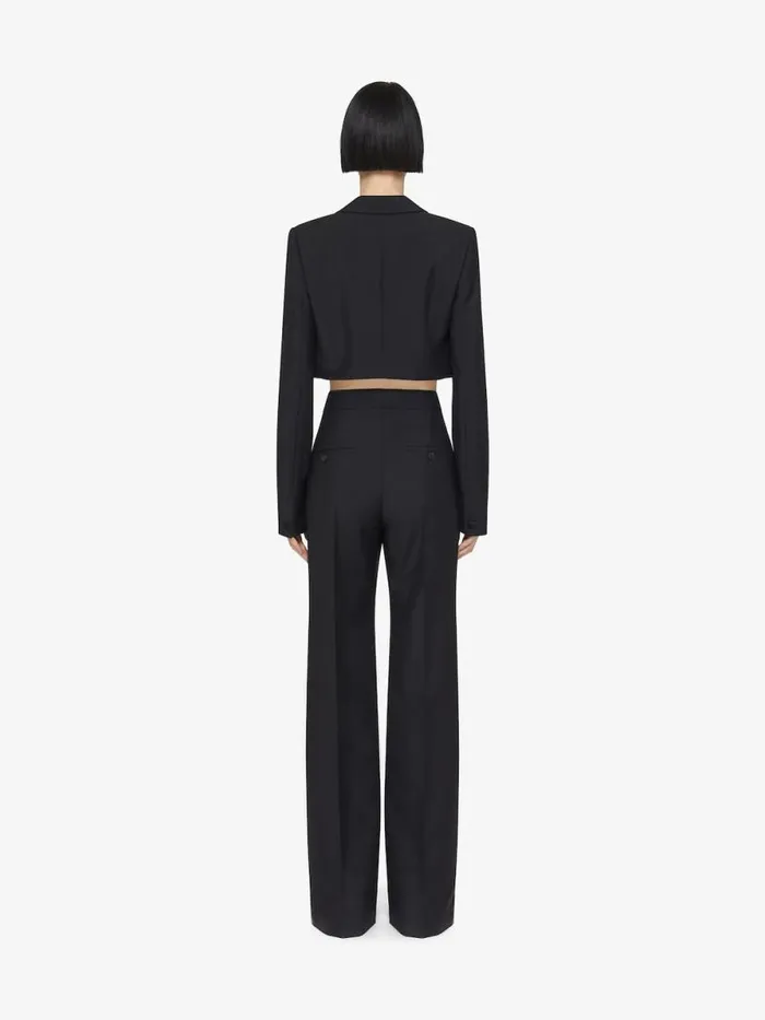 Flare Tailored Pants In Wool And Mohair Black Women Givenchy Pants and Shorts