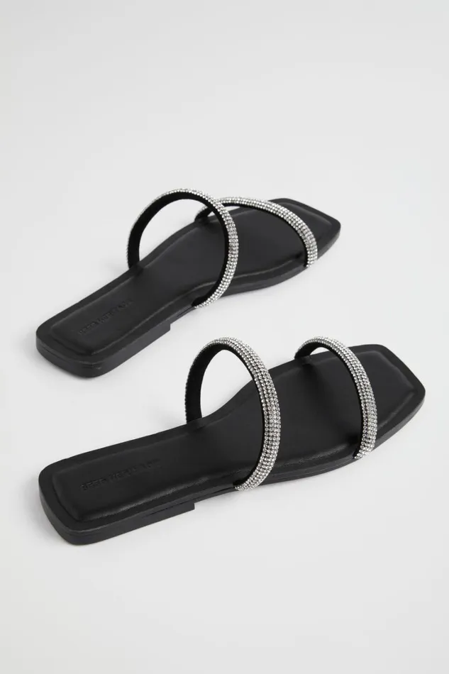 Flats Woman Seed Heritage Natasha Diamante Slide Black