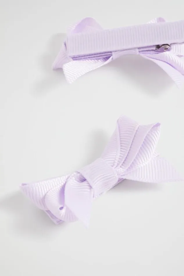 Hair Accessories Girl Seed Heritage Double Bow Clips Orchid