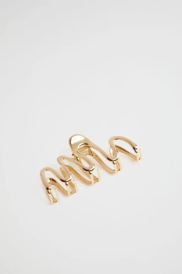Hair Accessories Woman Seed Heritage Metal Wave Claw Gold