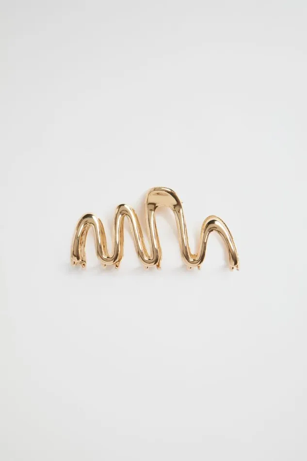 Hair Accessories Woman Seed Heritage Metal Wave Claw Gold