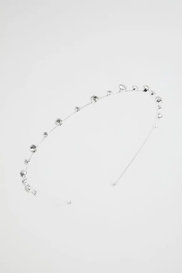 Hair Accessories Woman Seed Heritage Stationed Jewel Headband Silver