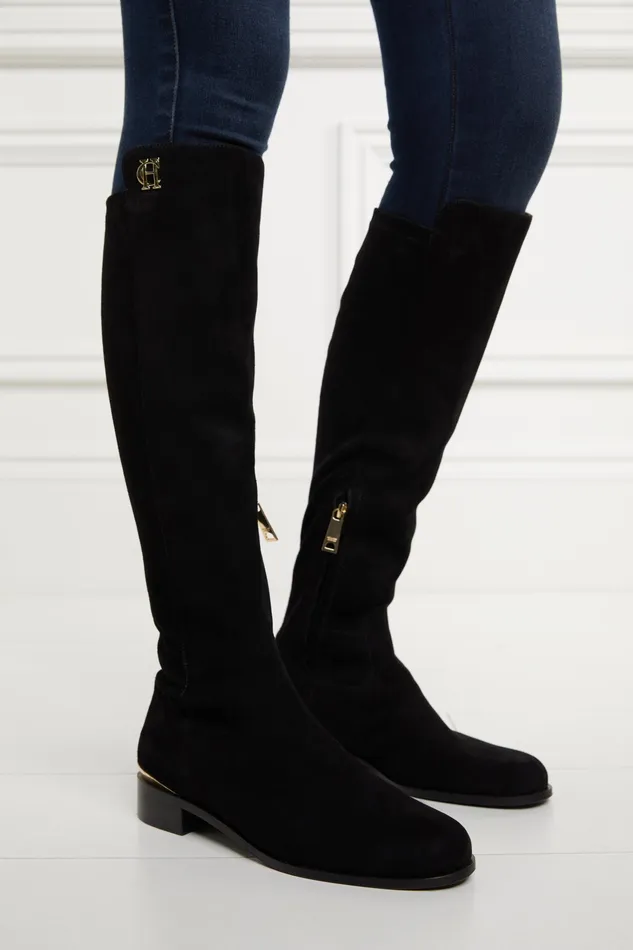 Holland Cooper Albany Knee Boot Black Women Boots Holland Cooper Albany Knee Boot Black Women Boots