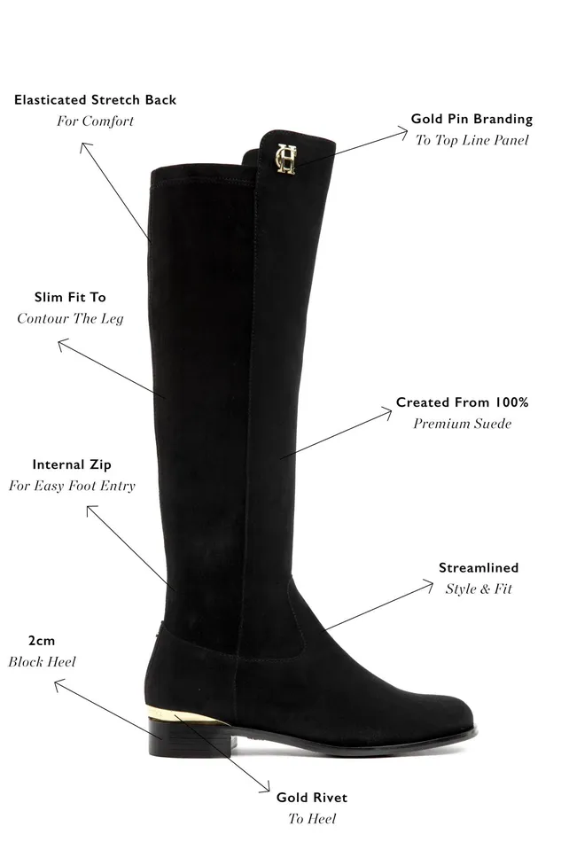 Holland Cooper Albany Knee Boot Black Women Boots Holland Cooper Albany Knee Boot Black Women Boots